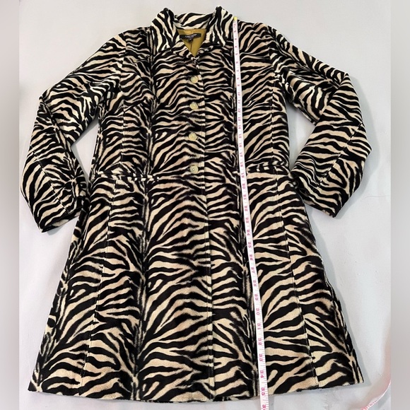 VTG KAREN KANE INC. LIFESTYLE Women’s Brown Tiger Print Long Line Jacket Sz M - Picture 4 of 14